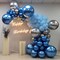 Silver Blue Balloon Garland 127 Pcs 18In 12In 10In 5In Confetti Latex Balloons Arch Kit for Baby Shower Bridal Shower Birthday Party Decors (Silver Blue)